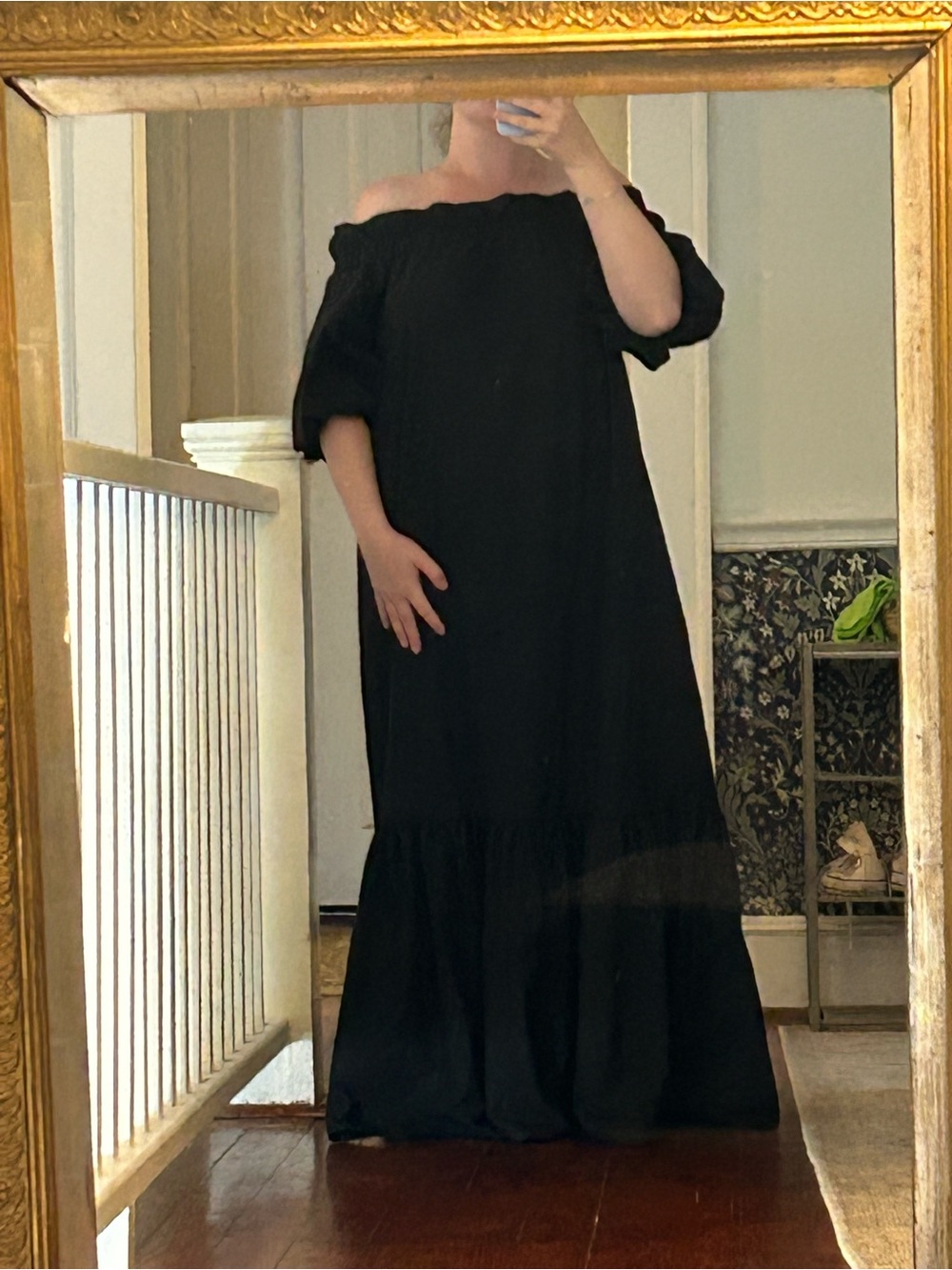 ASOS Black Off-Shoulder Maxi Dress